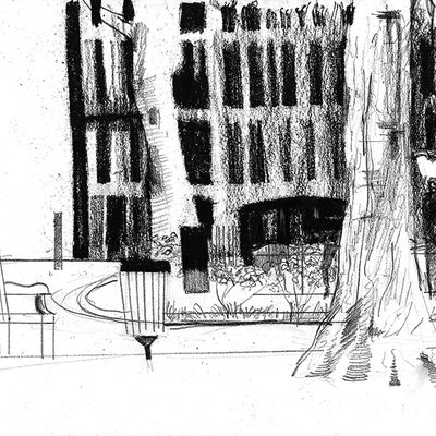 A couple of sketches from Christchurch Gardens, Westminster