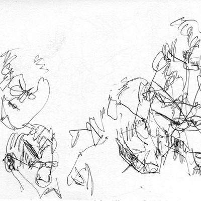 Blind drawings from John Cage's lecture on nothing at the Barbican