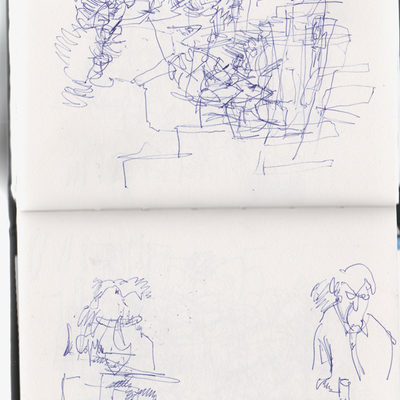 Blind drawings from John Cage's lecture on nothing at the Barbican