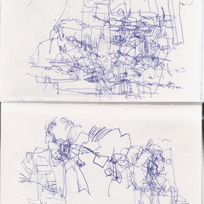 Blind drawings from John Cage's lecture on nothing at the Barbican