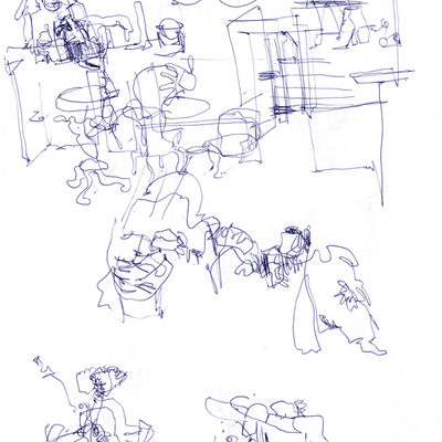 Blind drawings from theatrical performance