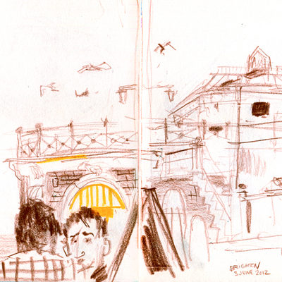 Brighton sketches - beach scenes