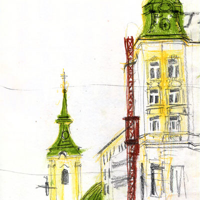 Brno street sketch