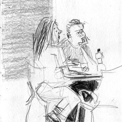 Luton airport reportage sketches