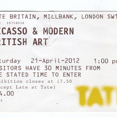 Picasso and British Art Exhibition ticket