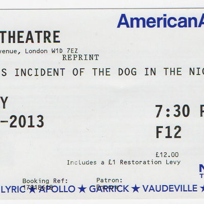 Ticket to The Curious Incident of the Dog in the Night Time