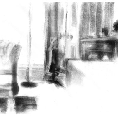 Tone drawing of a room